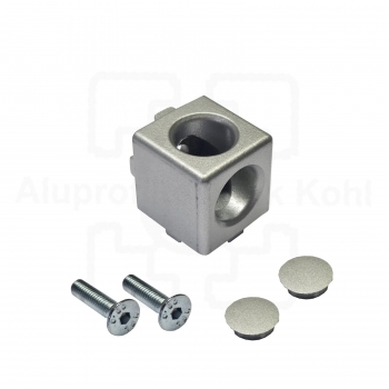 Würfelverbinder 2D 20 für Aluprofil 20 Nut 5 Silber pulverbeschichtet IP20N5