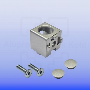 Würfelverbinder 2D 20 für Aluprofil 20 Nut 5 Silber pulverbeschichtet IP20N5