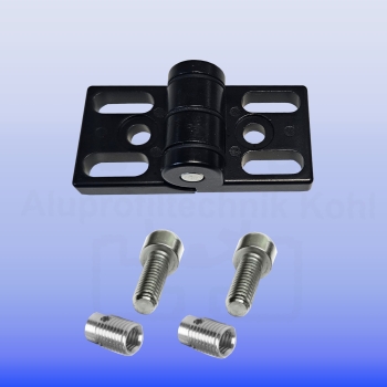 Preview: Zinkdruckgussscharnier 40 Profil 40 Nut 10 mit Befestigung BP40N10