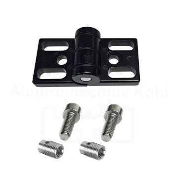Zinkdruckgussscharnier 40 Profil 40 Nut 10 mit Befestigung BP40N10