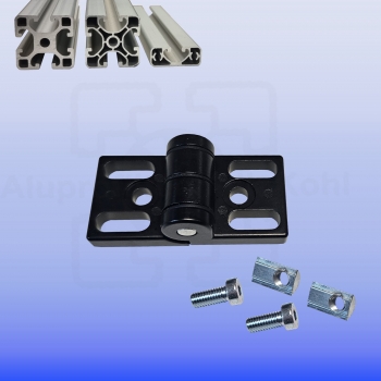 Scharnier Zinkdruckguss 40 Profil 40 Nut 8 mit Befestigung IP40N8