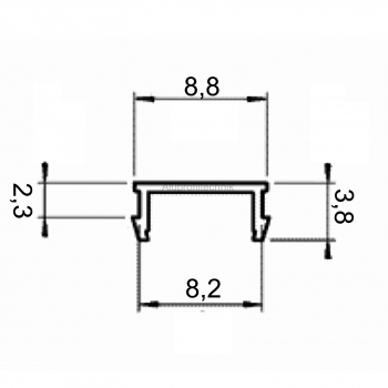 Abdeckprofil Kunststoff verschiedene Farben für Profil 30 Nut 8 Stab 2 m BP30N8