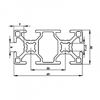 Profil 30 x 60 Nut 8,Profile,alu,Aquarium,gestell,Unterschrank,Maschinenbau,Möbel,Maschine,Strebenprofil,Aluprofil,Systemprofil,