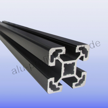 Aluprofil 40 x 40 Nut 10 schwarz eloxiert B  im Zuschnitt 40 mm - 5900 mm