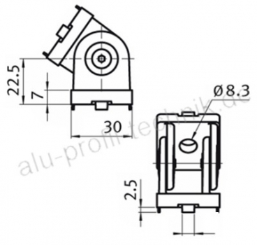 Gelenk 30-Aluprofile-Aluprofil30-Strebenprofil-