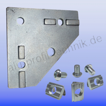 Knotenblech Profil 30 x 30 Nut 8 mit Befestigung