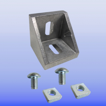 Winkel 20 x 20 Nut 6 mit Befestigung Gewindeplatte M5