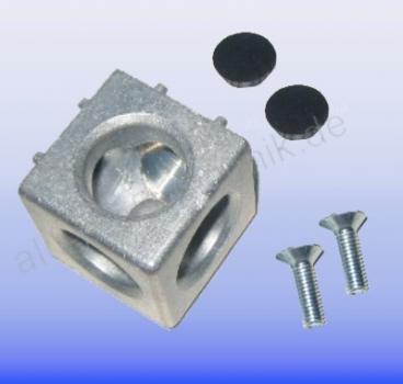 2 D - Würfelverbinder für Alu Profil 40 Nut 10 Bosch Raster mit Befestigung
