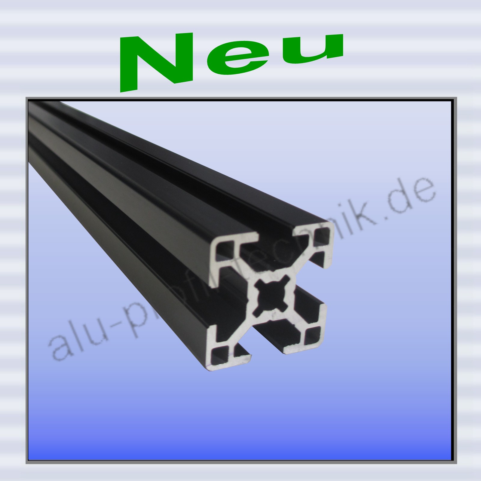 30 x 30 ALU Profil bis 2m leicht Aluminiumprofil schwarz 30x30L B-Typ Nut 8 