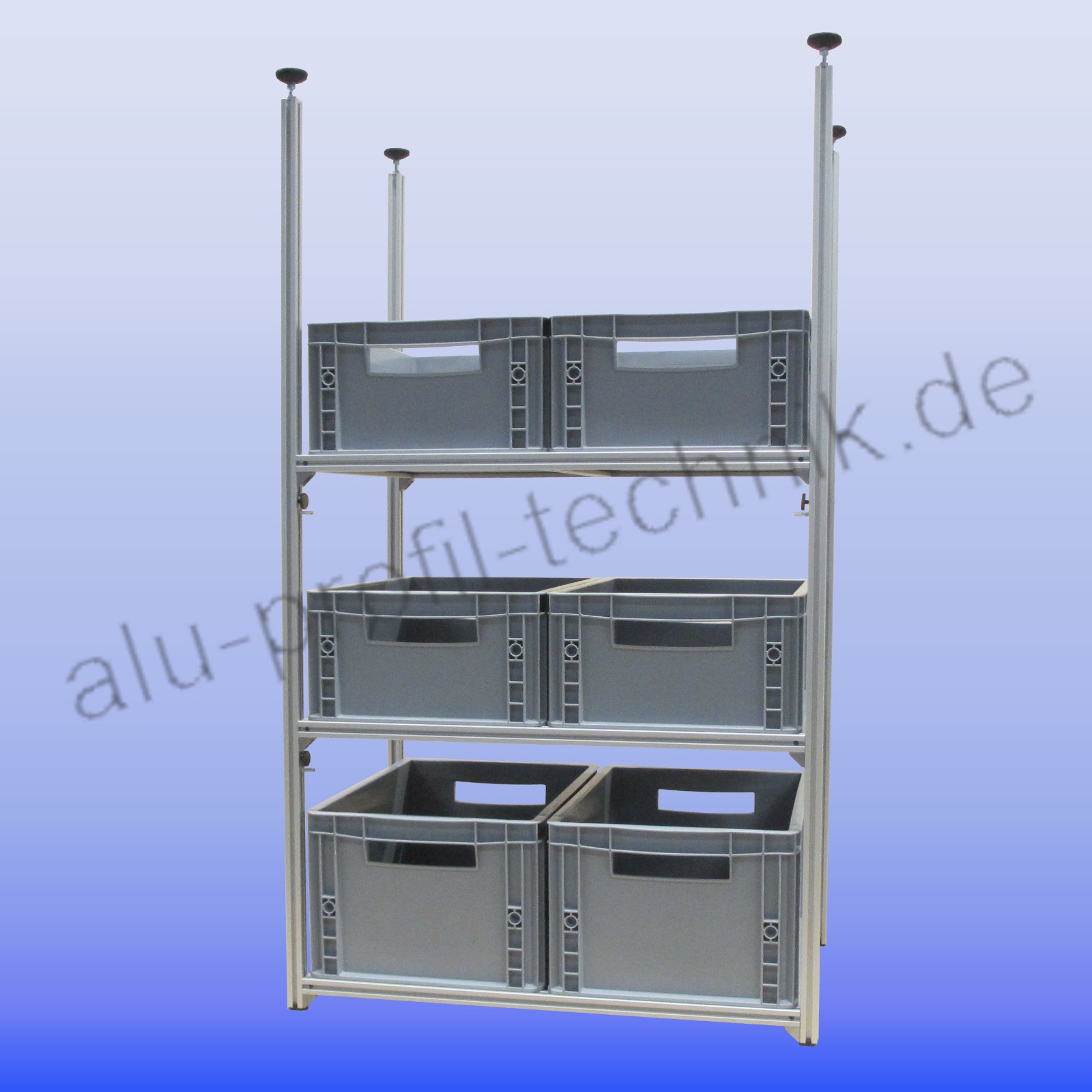 Aluprofiltechnik - Regalsystem RL- 600 x 400 für 6 Eurobehälter