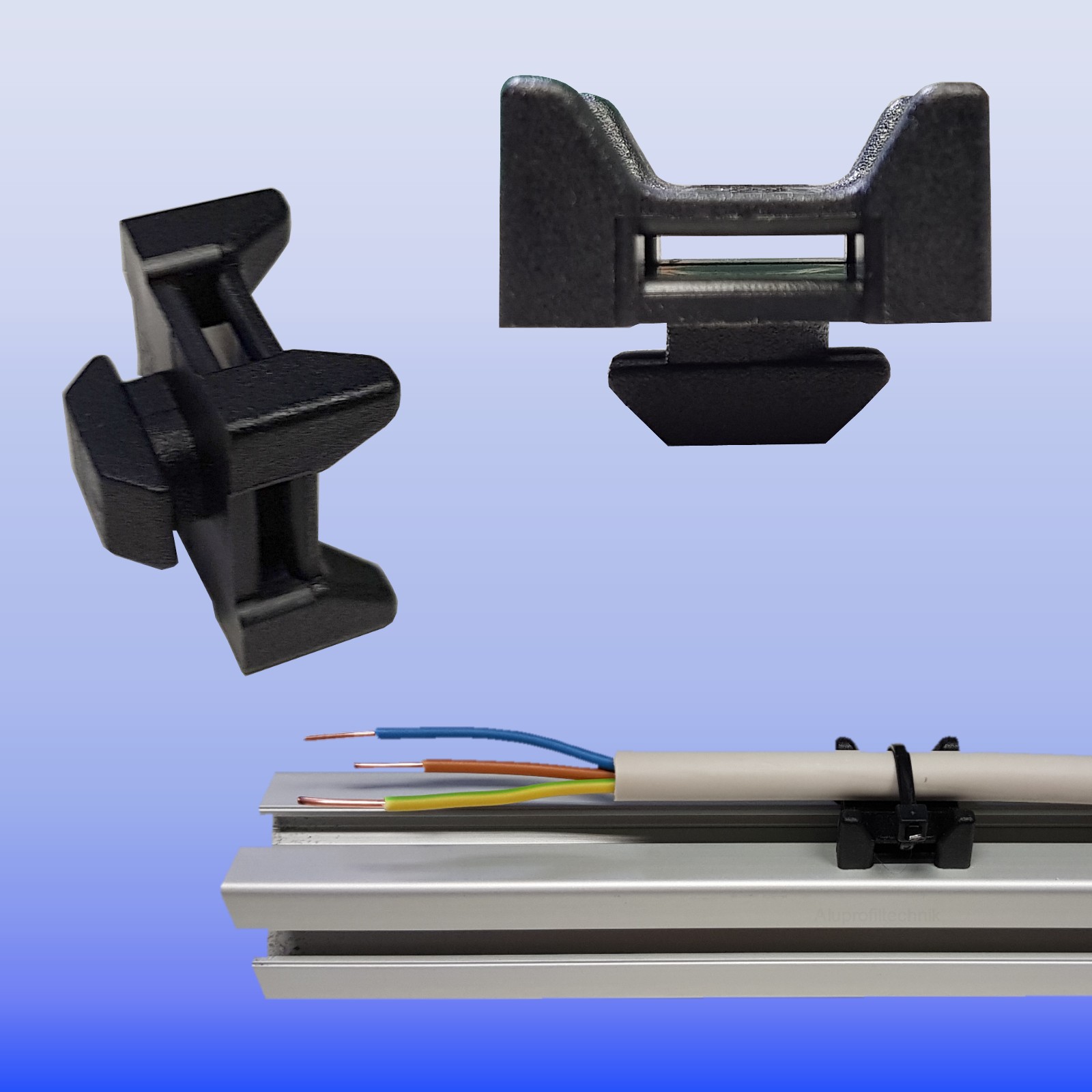 Aluprofiltechnik - Kabelbinder Block Kabelhalter Kabelführung Aluprofil 30  Nut 8 Bosch Raster Kabelhalter  Kabelführung_Aluprofil_Bosch_Raster_Maschinenbauprofil_Systemprofil_Montagetechnik