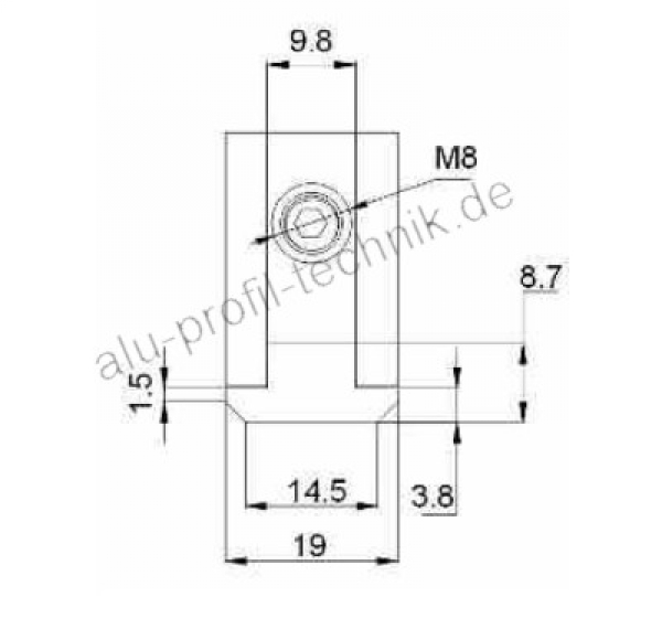 Innenwinkel für Aluprofil 60 x 60 Nut 10