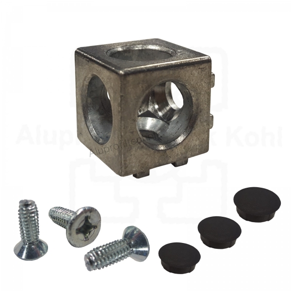 3D Würfelverbinder für Alu Profil 20 Nut 6 Bosch Raster mit Bef. und ADK BP20N6
