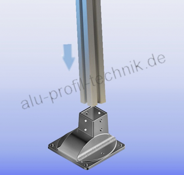 Pfostenkonsole zur Aufnahme von Profil 45x45 silber