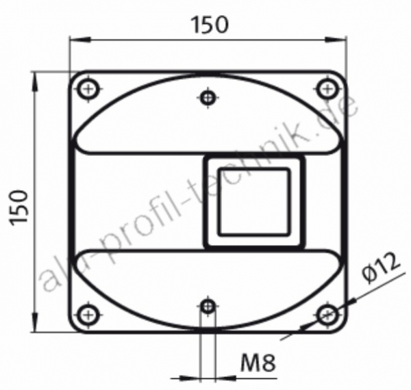 Pfostenkonsole zur Aufnahme von Profil 45x45 silber