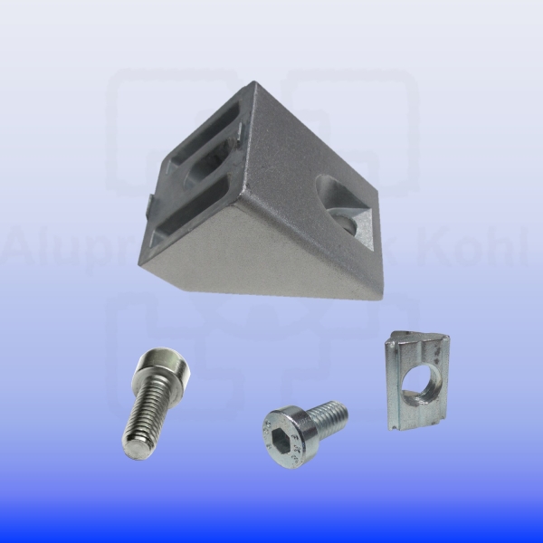 45° Verbinder Profil 40 Nut 10 Befestigung für 40 x 40 N 8