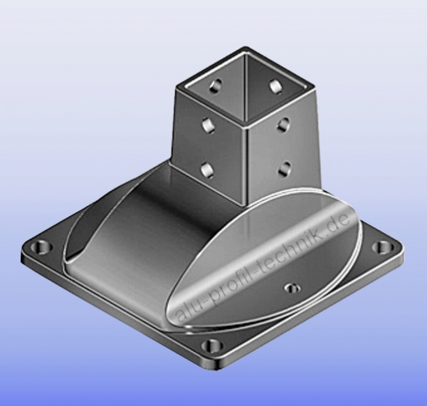 Pfostenkonsole zur Aufnahme von Profil 45x45 Alu Natur mit Befestigung