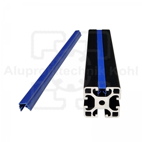 Abdeck- und Einfassprofil Kunststoff blau  Nut 8 für Aluprofil 40 Nut 8