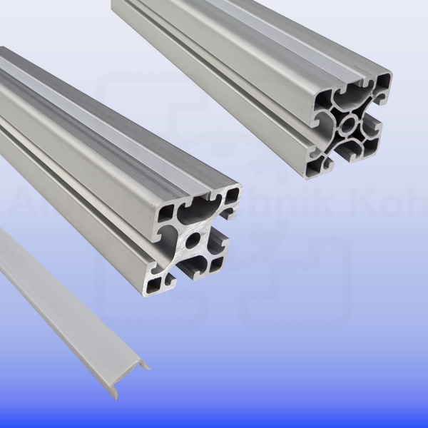 Abdeckprofil Kunststoff Lichtgrau kompatibel mit Profil 40x40N8  - Stab 2m