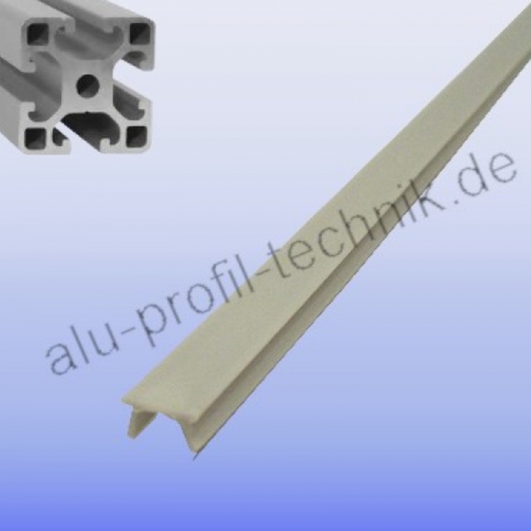 Abdeckprofil Kunststoff Lichtgrau kompatibel mit Profil 40x40N8  - Stab 2m