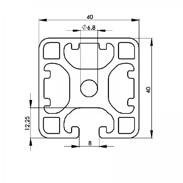 Alu Profil 40 x 40 Nut 8 1N