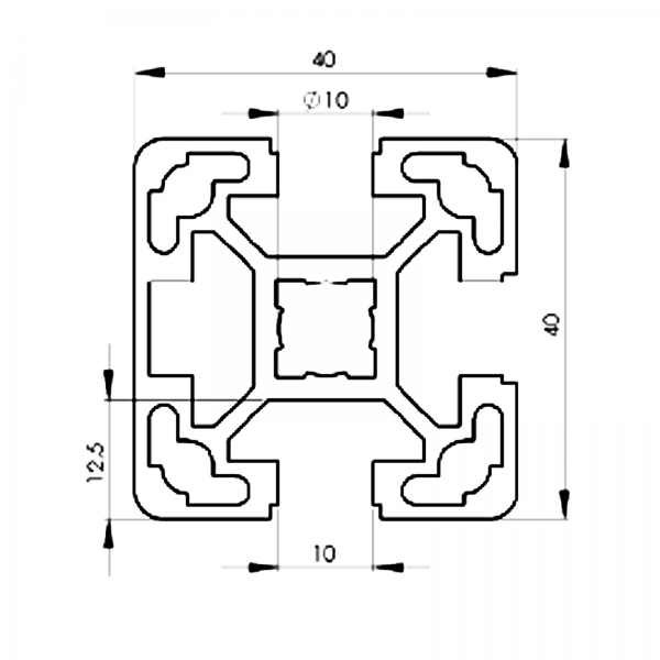 Alu_Profil_45_Nut10_schwarz_Bosch_System Alu_Profil_45_Nut10_schwarz_Bosch_System