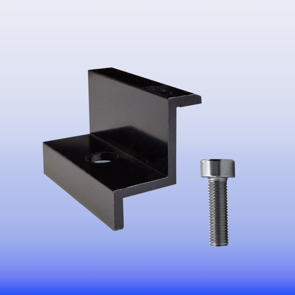 Endklemme PV30 schwarz zur Befestigung der Solarmodule 30 mm