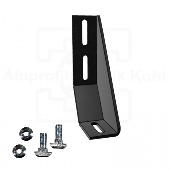 Fundamentwinkel 160 schwarz Fußkonsole Nut 10 optional mit Befestigung BP40N10