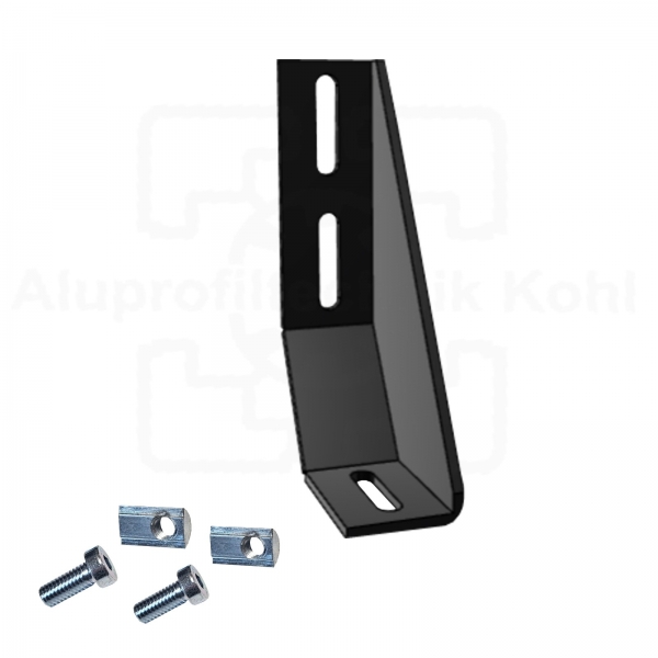 Fundamentwinkel 160 schwarz Fußkonsole Nut 8 optional mit Befestigung IP40N8