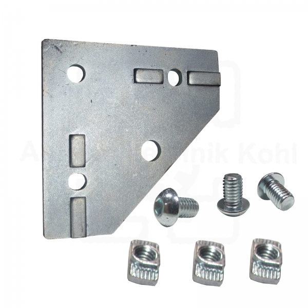 Knotenblech Profil 40 Nut 10 Bosch Raster mit Befestigung BP40N10