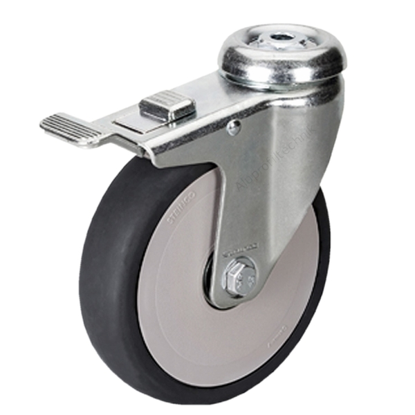 Lenkrolle Durchmesser 125 mm mit Rückenloch optional mit und  ohne Bremse