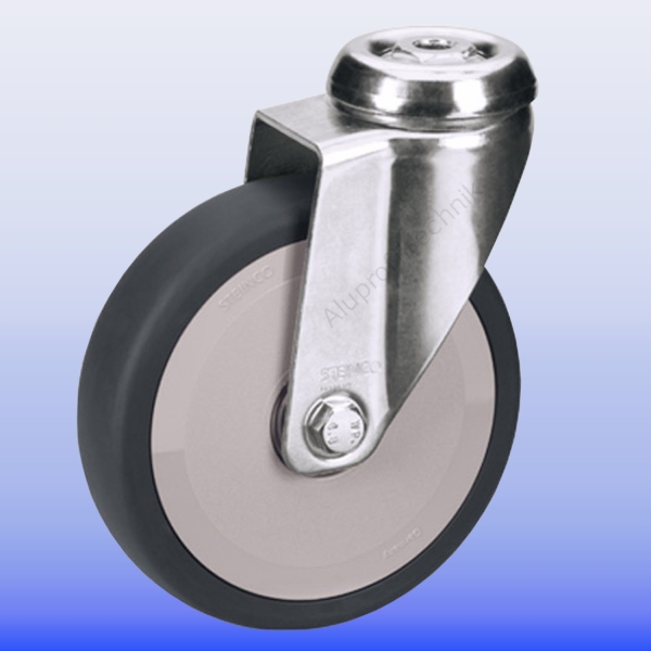 Lenkrolle 125 mm-Steinco-Apparaterolle-Laufrolle-Lenkrolle--Krankenhaus-Praxisausstattungen-Medizinische-Geräte-Industrie-