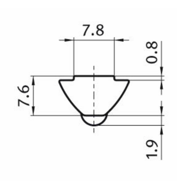 Nutenstein mit Federkugel Profil 40 Nut 8 l M 4-5-6-8 Stahl VA Rostfrei