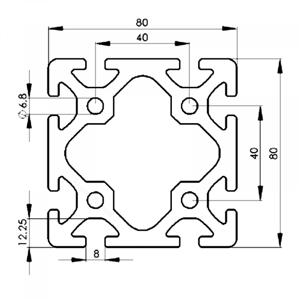 Profil 80 x 80  Nut 8 schwer