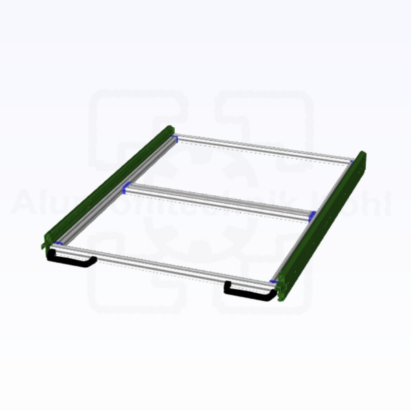 Regalboden Vormontiert mit Schwerlastauszug L 840 x B 750 für 2 x 600 x 400 Boxen