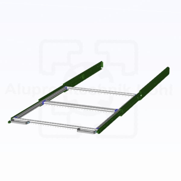 Regalboden Vormontiert mit Schwerlastauszug L 840 x B 750 für 2 x 600 x 400 Boxen
