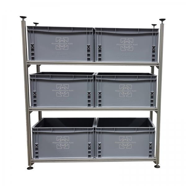 Regalsystem RL- 300 x 800 für 6 Eurobehälter Regalsystem RL- 300 x 800 für 6 Eurobehälter