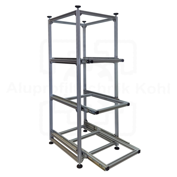 Regalsystem RL- 300 x 400 mit Auszug für 3 Eurobehälter Grundmodell