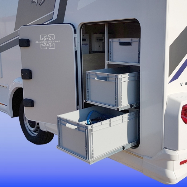 Aluprofil-Regalsystem-Heckgarage-WOMO-Reisemobil-Camper-Caravan-Van-VW-Bus-Sprinter-Montagewagen Aluprofil-Regalsystem-Heckgarage-WOMO-Reisemobil-Camper-Caravan-Van-VW-Bus-Sprinter-Montagewagen