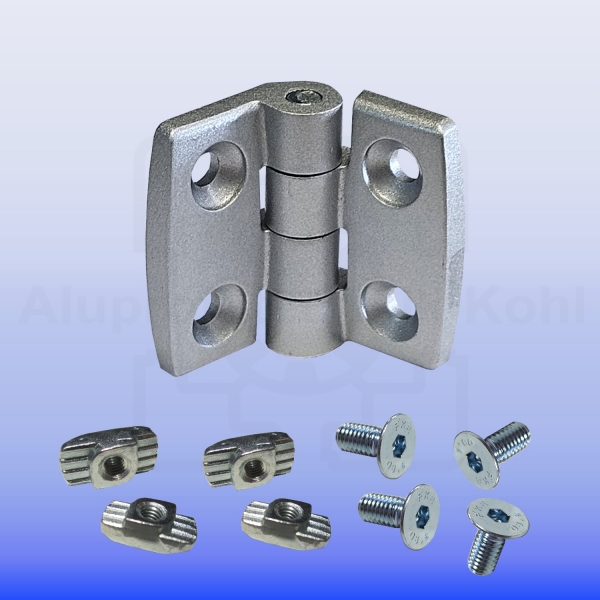 Scharnier-30-silber-aludruckguss-Aluprofile-Alu-profil-40-profil-