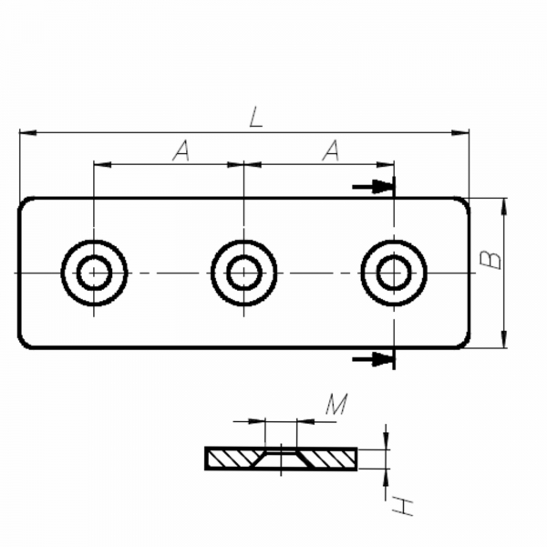 Verbindungsplatte 40 x 120 schwarz mit Befestigung für Aluprofil 40 Nut 10 BP40N10