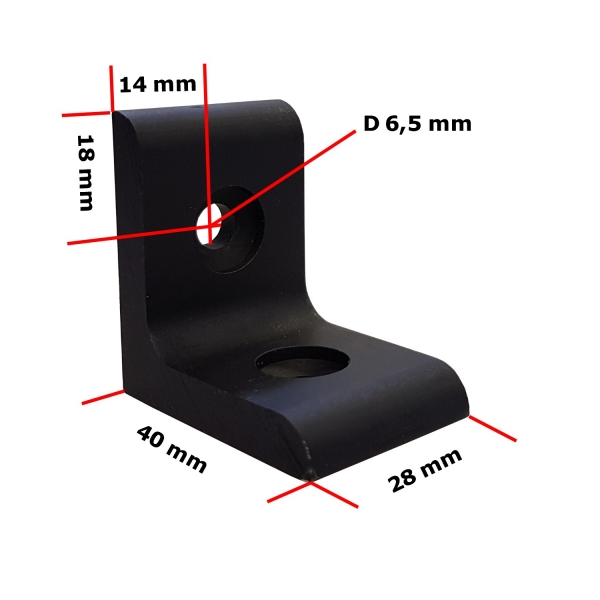 Winkel 30 x 40 Nut 8 Aluminium schwarz eloxiert BP30N8