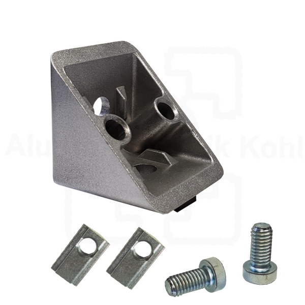 Winkel 30 Nut 6   schwer mit Befestigung für Aluprofil 30 Nut 6