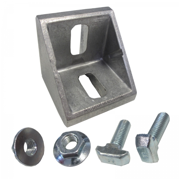Winkel 45 x 45 Profil Nut 10 mit Befestigung  BP45N10