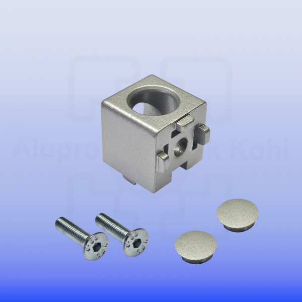Würfelverbinder 2D 20 für Aluprofil 20 Nut 5 Silber pulverbeschichtet IP20N5