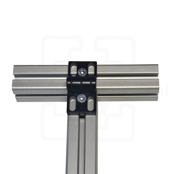 Zinkdruckgussscharnier 40 Profil 40 Nut 10 mit Befestigung BP40N10