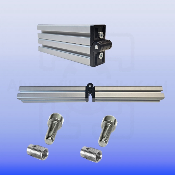 Scharnier Zinkdruckguss 40 mit Klemmhebel Profil 40 Nut 10 mit Bef. BP40N10