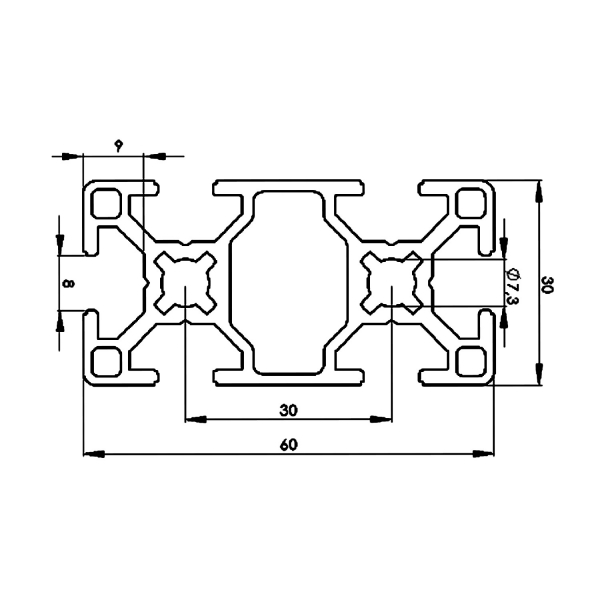 Profil 30 x 60 Nut 8,Profile,alu,Aquarium,gestell,Unterschrank,Maschinenbau,Möbel,Maschine,Strebenprofil,Aluprofil,Systemprofil,