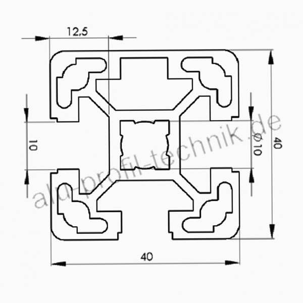 Alu_Profil_45_Nut10_schwarz_Bosch_System Alu_Profil_45_Nut10_schwarz_Bosch_System