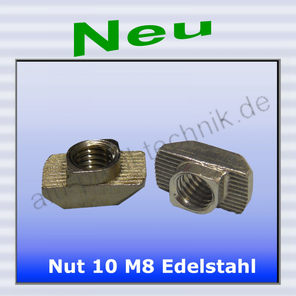 Hammermutter Nut 10 - ostfrei Edelstah-Nutenstein _T-Nut